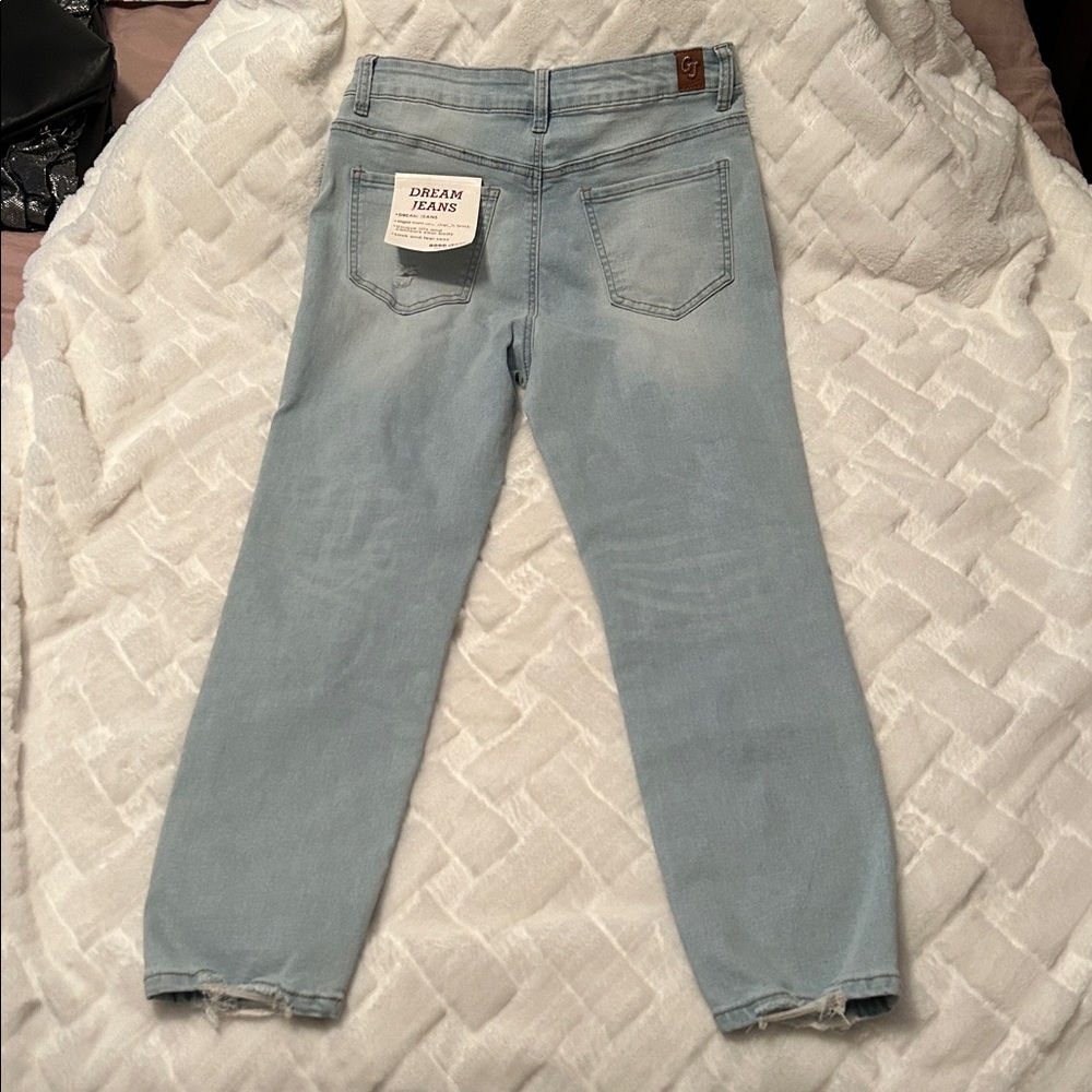 GOGO Light Blue High Rise Ankle Distressed Jeans size 11 Junior - Picture 6 of 8